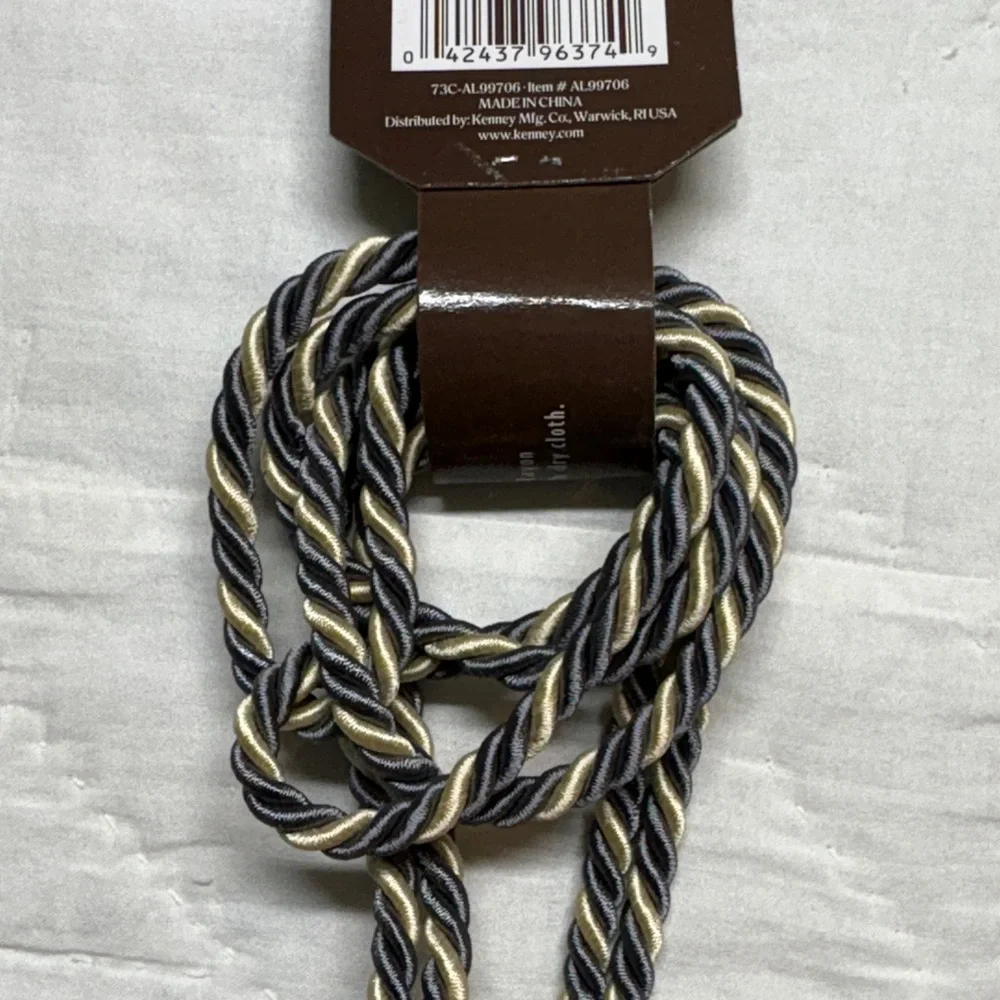Signature Collection Elegant Silver & Cream Tassel Curtain Tiebacks Set of 4 NWT